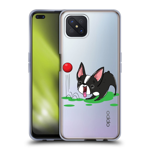 Grace Illustration Dogs Boston Terrier Soft Gel Case for OPPO Reno4 Z 5G