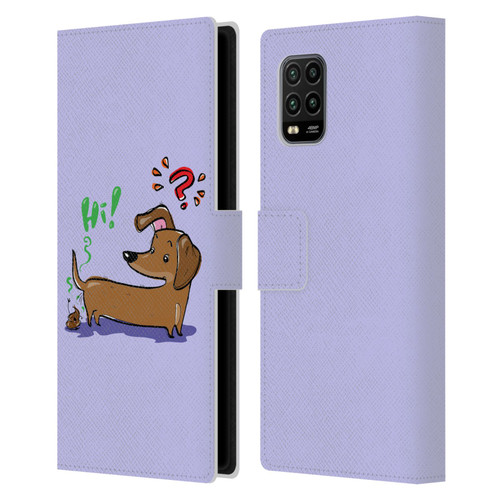 Grace Illustration Dogs Dachshund Leather Book Wallet Case Cover For Xiaomi Mi 10 Lite 5G