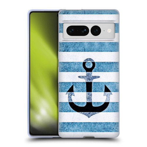 Monika Strigel Vintage Anchors Indigo Soft Gel Case for Google Pixel 7 Pro