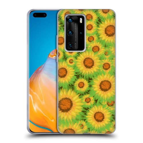 Grace Illustration Lovely Floral Sunflower Soft Gel Case for Huawei P40 Pro / P40 Pro Plus 5G