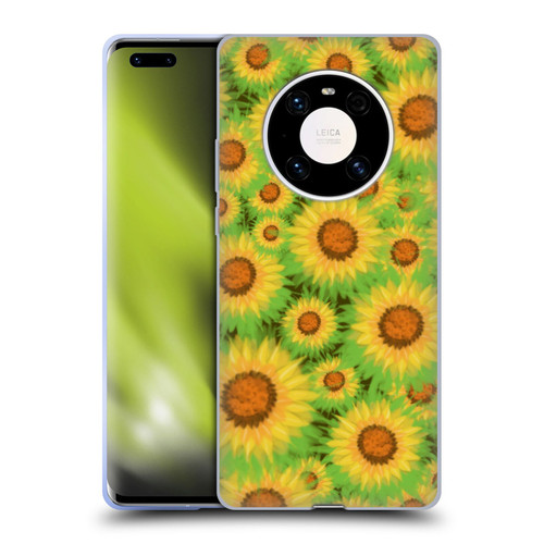 Grace Illustration Lovely Floral Sunflower Soft Gel Case for Huawei Mate 40 Pro 5G