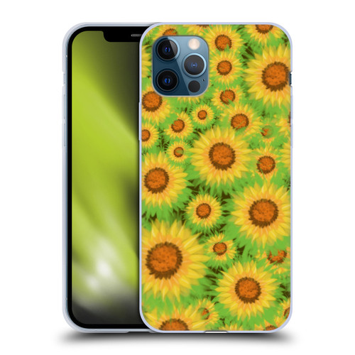 Grace Illustration Lovely Floral Sunflower Soft Gel Case for Apple iPhone 12 / iPhone 12 Pro