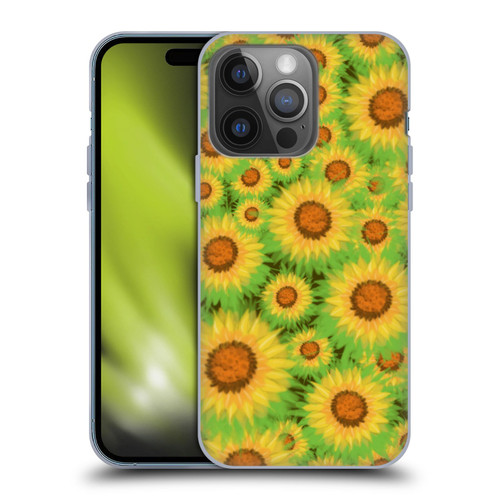 Grace Illustration Lovely Floral Sunflower Soft Gel Case for Apple iPhone 14 Pro