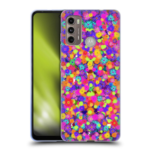 Grace Illustration Lovely Floral Daisies Soft Gel Case for Motorola Moto G60 / Moto G40 Fusion