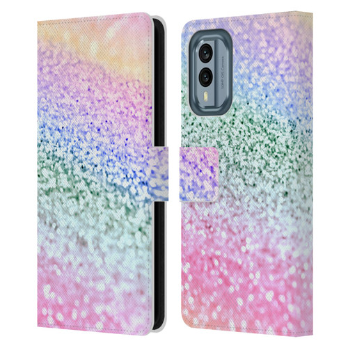Monika Strigel Glitter Collection Unircorn Rainbow Leather Book Wallet Case Cover For Nokia X30