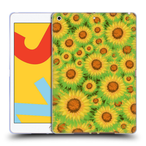 Grace Illustration Lovely Floral Sunflower Soft Gel Case for Apple iPad 10.2 2019/2020/2021
