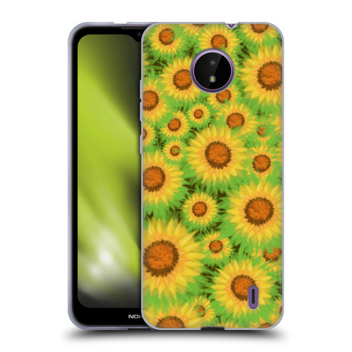 Grace Illustration Lovely Floral Sunflower Soft Gel Case for Nokia C10 / C20