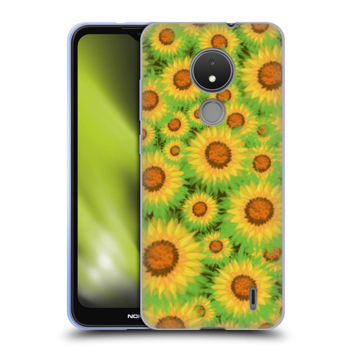 Grace Illustration Lovely Floral Sunflower Soft Gel Case for Nokia C21