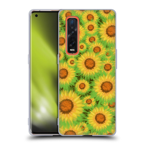 Grace Illustration Lovely Floral Sunflower Soft Gel Case for OPPO Find X2 Pro 5G