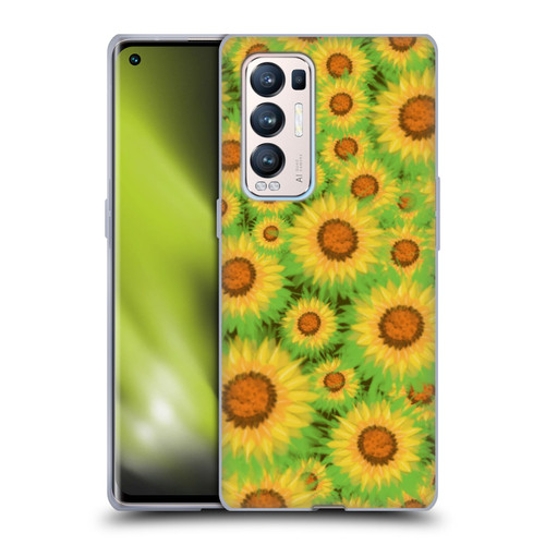 Grace Illustration Lovely Floral Sunflower Soft Gel Case for OPPO Find X3 Neo / Reno5 Pro+ 5G