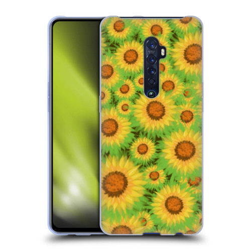 Grace Illustration Lovely Floral Sunflower Soft Gel Case for OPPO Reno 2