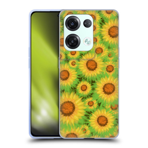 Grace Illustration Lovely Floral Sunflower Soft Gel Case for OPPO Reno8 Pro
