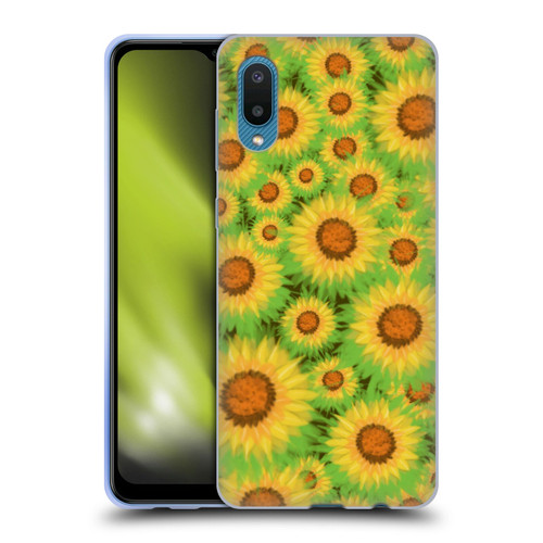 Grace Illustration Lovely Floral Sunflower Soft Gel Case for Samsung Galaxy A02/M02 (2021)