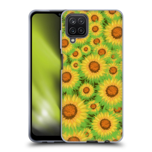 Grace Illustration Lovely Floral Sunflower Soft Gel Case for Samsung Galaxy A12 (2020)
