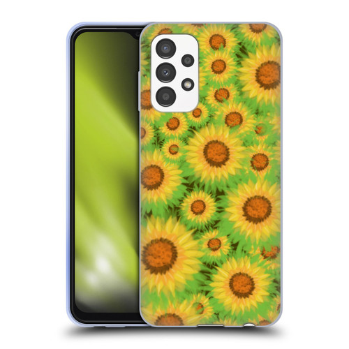 Grace Illustration Lovely Floral Sunflower Soft Gel Case for Samsung Galaxy A13 (2022)