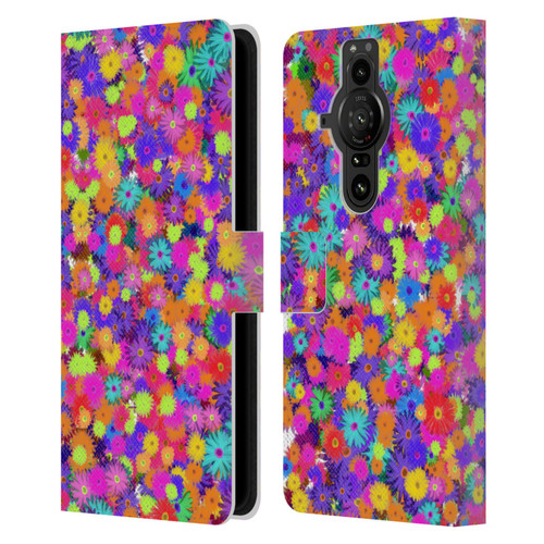 Grace Illustration Lovely Floral Daisies Leather Book Wallet Case Cover For Sony Xperia Pro-I