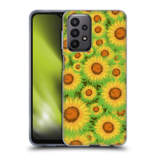 Grace Illustration Lovely Floral Sunflower Soft Gel Case for Samsung Galaxy A23 / 5G (2022)