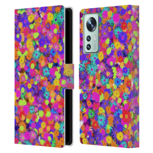 Grace Illustration Lovely Floral Daisies Leather Book Wallet Case Cover For Xiaomi 12