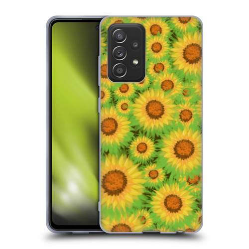 Grace Illustration Lovely Floral Sunflower Soft Gel Case for Samsung Galaxy A52 / A52s / 5G (2021)