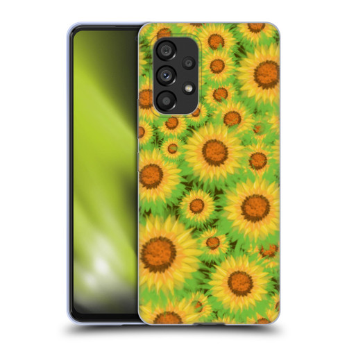 Grace Illustration Lovely Floral Sunflower Soft Gel Case for Samsung Galaxy A53 5G (2022)