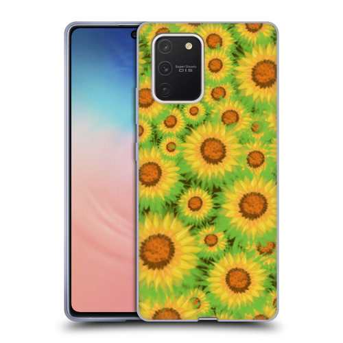 Grace Illustration Lovely Floral Sunflower Soft Gel Case for Samsung Galaxy S10 Lite