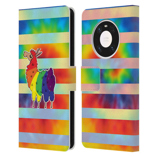 Grace Illustration Llama Pride Leather Book Wallet Case Cover For Huawei Mate 40 Pro 5G