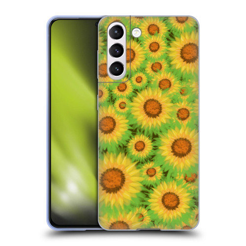Grace Illustration Lovely Floral Sunflower Soft Gel Case for Samsung Galaxy S21 5G
