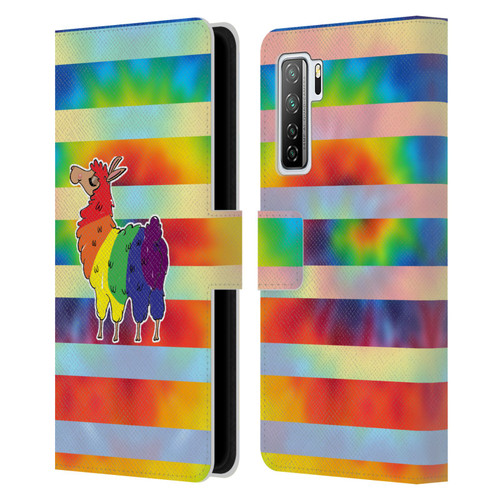 Grace Illustration Llama Pride Leather Book Wallet Case Cover For Huawei Nova 7 SE/P40 Lite 5G