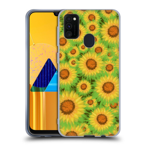 Grace Illustration Lovely Floral Sunflower Soft Gel Case for Samsung Galaxy M30s (2019)/M21 (2020)