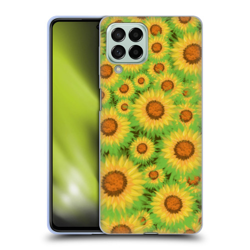 Grace Illustration Lovely Floral Sunflower Soft Gel Case for Samsung Galaxy M53 (2022)