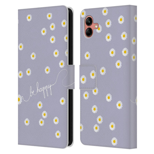 Monika Strigel Happy Daisy Lavender Leather Book Wallet Case Cover For Samsung Galaxy A04 (2022)