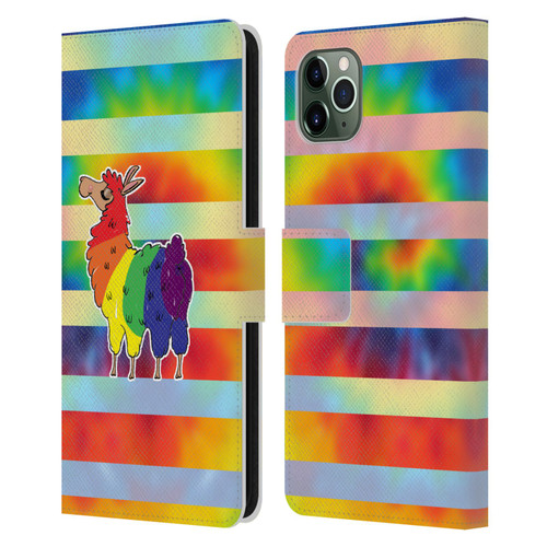 Grace Illustration Llama Pride Leather Book Wallet Case Cover For Apple iPhone 11 Pro Max