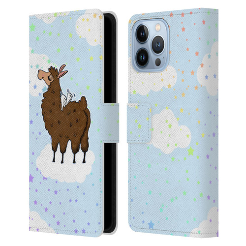 Grace Illustration Llama Pegasus Leather Book Wallet Case Cover For Apple iPhone 13 Pro Max