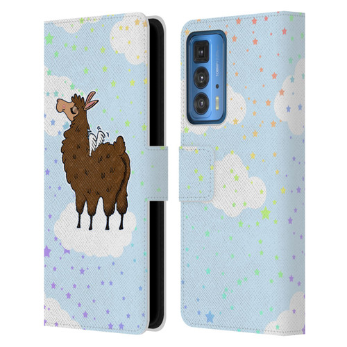 Grace Illustration Llama Pegasus Leather Book Wallet Case Cover For Motorola Edge 20 Pro