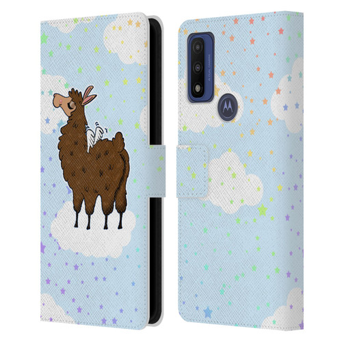 Grace Illustration Llama Pegasus Leather Book Wallet Case Cover For Motorola G Pure