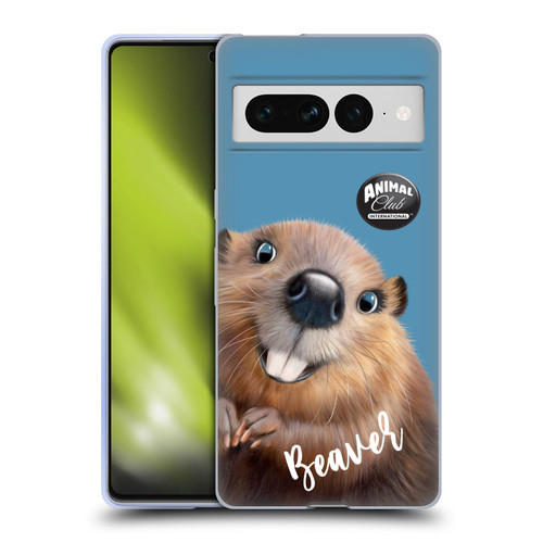 Animal Club International Faces Beaver Soft Gel Case for Google Pixel 7 Pro