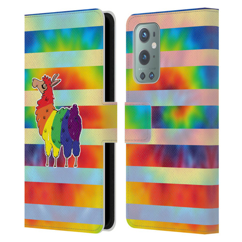 Grace Illustration Llama Pride Leather Book Wallet Case Cover For OnePlus 9