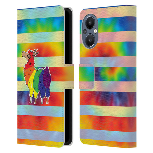 Grace Illustration Llama Pride Leather Book Wallet Case Cover For OnePlus Nord N20 5G