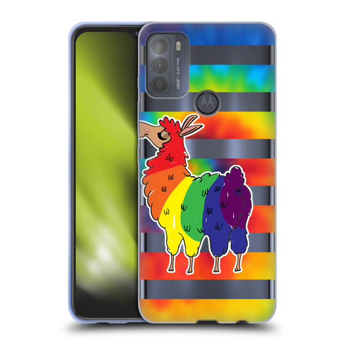 Grace Illustration Llama Pride Soft Gel Case for Motorola Moto G50