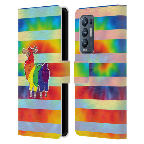 Grace Illustration Llama Pride Leather Book Wallet Case Cover For OPPO Find X3 Neo / Reno5 Pro+ 5G