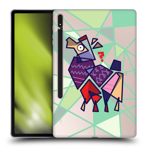 Grace Illustration Llama Cubist Soft Gel Case for Samsung Galaxy Tab S8 Plus