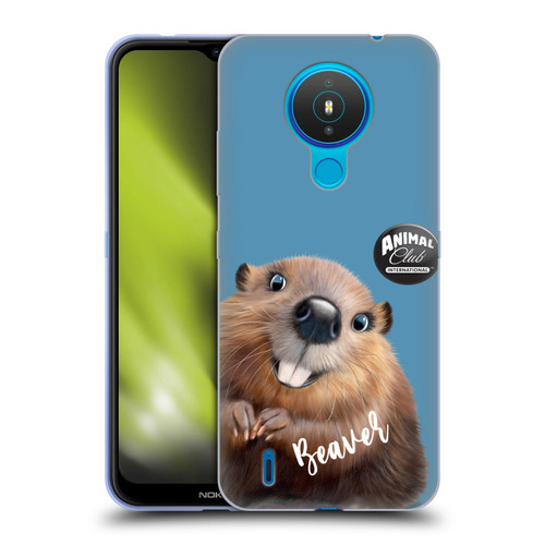 Animal Club International Faces Beaver Soft Gel Case for Nokia 1.4