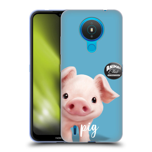 Animal Club International Faces Pig Soft Gel Case for Nokia 1.4