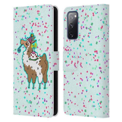 Grace Illustration Llama Birthday Leather Book Wallet Case Cover For Samsung Galaxy S20 FE / 5G