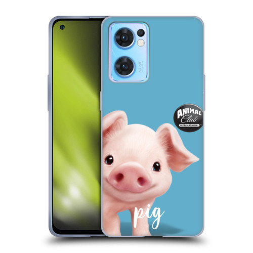 Animal Club International Faces Pig Soft Gel Case for OPPO Reno7 5G / Find X5 Lite