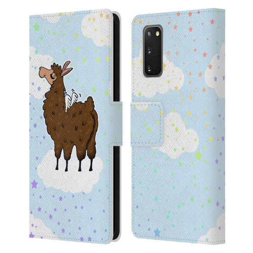 Grace Illustration Llama Pegasus Leather Book Wallet Case Cover For Samsung Galaxy S20 / S20 5G
