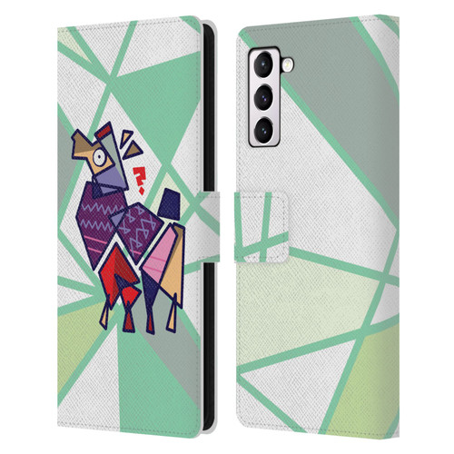 Grace Illustration Llama Cubist Leather Book Wallet Case Cover For Samsung Galaxy S21+ 5G