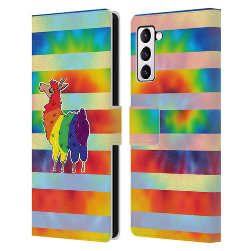 Grace Illustration Llama Pride Leather Book Wallet Case Cover For Samsung Galaxy S21+ 5G