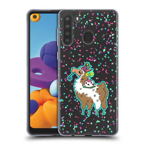 Grace Illustration Llama Birthday Soft Gel Case for Samsung Galaxy A21 (2020)