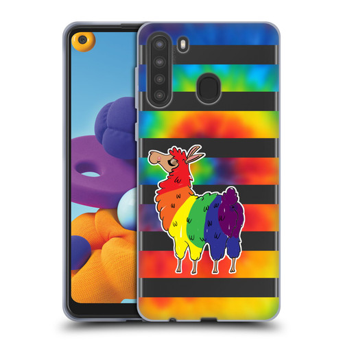 Grace Illustration Llama Pride Soft Gel Case for Samsung Galaxy A21 (2020)